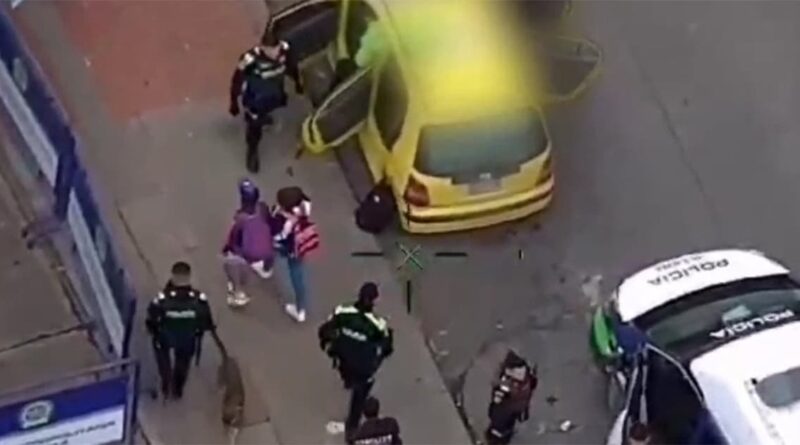 Video, Policía en Bogotá siguió asaltantes de camión con patrullas y helicóptero Halcón